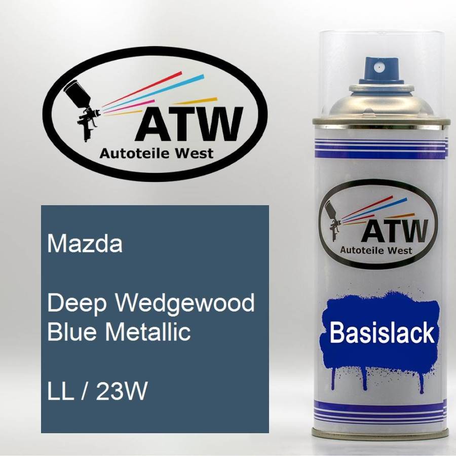 Mazda, Deep Wedgewood Blue Metallic, LL / 23W: 400ml Sprühdose, von ATW Autoteile West.